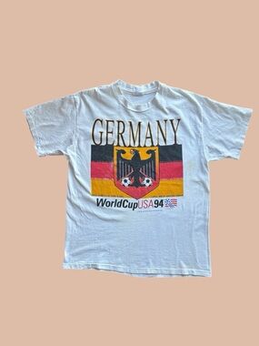 1994 Germany World Cup Tee USA ‘94 Soccer Shirt Hanes Heavyweight Made USA L